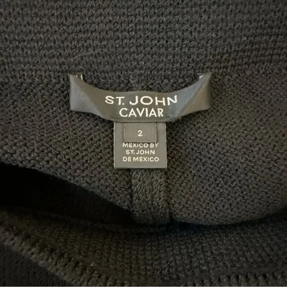 ST. JOHN CAVIER Black Wool Blend Knit - Picture 6 of 8